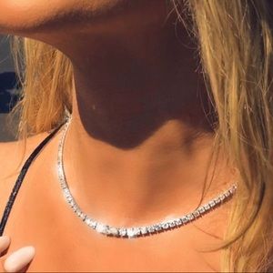 Swarovski Platinum Plated Sterling Silver Necklace